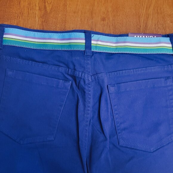 Gloria Vanderbilt ~ Sz “Missy” 16 ~ Blue Capris W/Belt ~ NWT - Picture 6 of 14